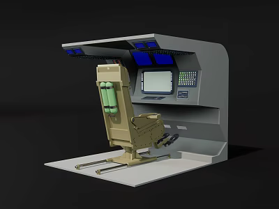 Modern Control Console With Seat Display Screen And Control Panel 3d model