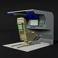 Modern Control Console With Seat Display Screen And Control Panel
