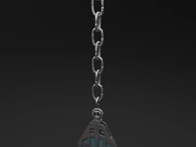 Robust Industrial Equipment With Silver Chain And Blue Metal Components 3d model