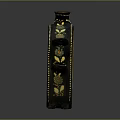 Decorative Hand Painted Floral Pattern Ceramic Bottle with Black Base and Gold Accents