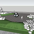 Outdoor Modern Spherical Garden Ornament With Geometric Patterns And Illuminated Design