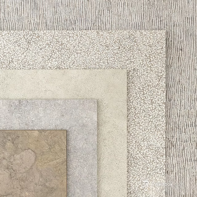 Variety Of Floor Tiles With Diverse Textures And Color Shades 3d model 