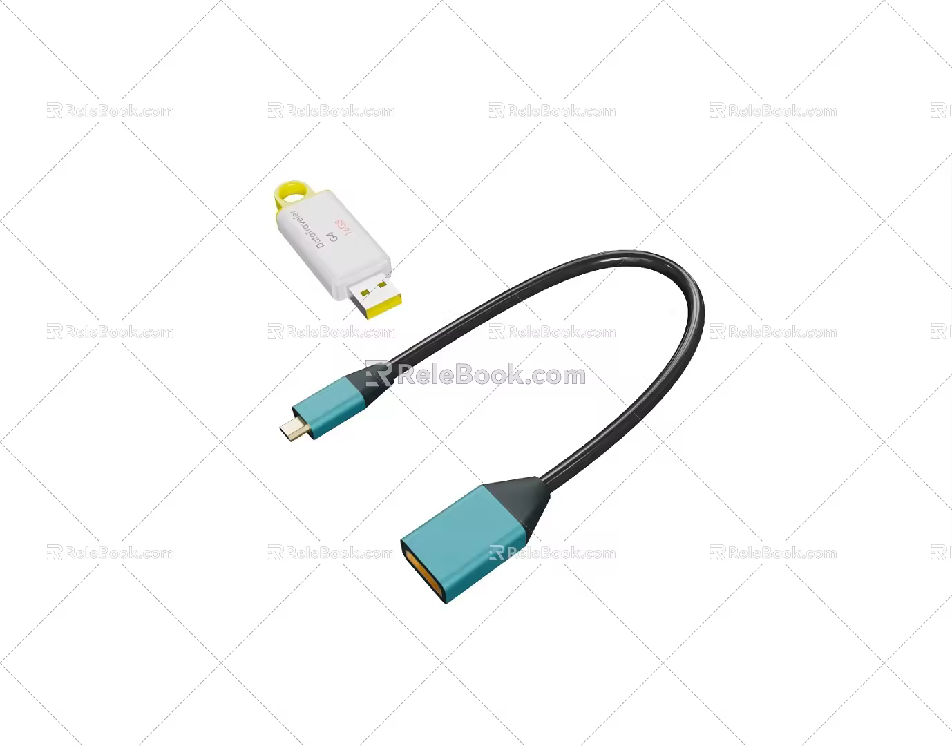 Data line U disk memory 3d model