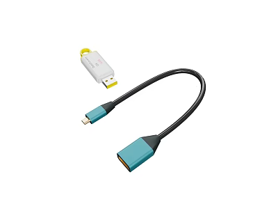 Durable USB C Adapter And High Speed Cable For Laptop Computer Use 3d model