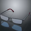 Elegant Silver Frame Red Temple Jewelry Eyewear Accessory With Shiny Surface