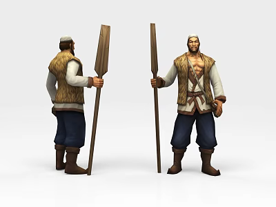 Modern game character boatman game character 3d model Modern game character boatman game character 3d model