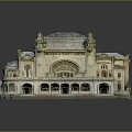 Classical Style Architectural Model With Ornate Decorations Arched Windows And Snow Covered Roof 3d model