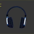 Premium Computer Over-ear Headphones with Black Design Blue Accents and Silver Details
