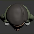 Cartoon Style Man With Glasses Beard Green Hoodie Standing On Gray Background