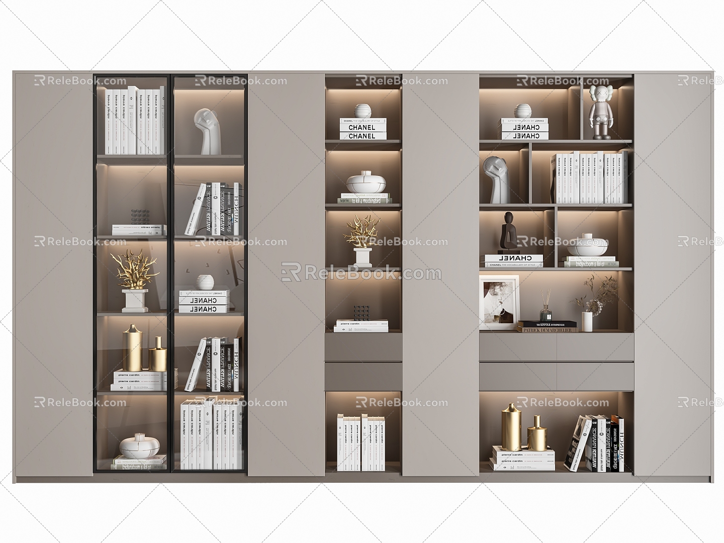 Modern bookcase 3d model