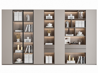 Modern bookcase 3d model