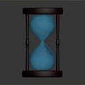 Elegant Blue Glass Hourglass With Red Wooden Base For Home Decoration