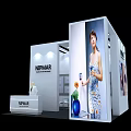 NIPMAR White Exhibition Booth with Reception Desk Product Displays and Brand Logo