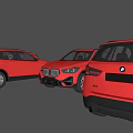 Red BMW SUV Exterior Displayed From Front Side Top Rear Angles 3d model