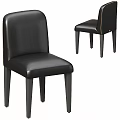Black Leather Stool With Backrest And Wooden Legs Featuring Stitched Details
