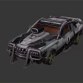 Futuristic Modified Armored Car With Red Interior Black Silver Paint And Roof Equipment
