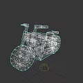 Pixel Art Motorcycle With Geometric Design And Black Blue Gray Colors