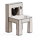 Unique Modern Beige Fabric Leisure Chair With Heart Shaped Backrest And Seat