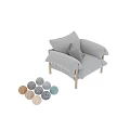 Comfortable Modern Upholstered Accent Chairs With Wooden Legs And Soft Tones