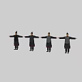 Four Men In Traditional Clothing Standing In A Line With Arms Outstretched