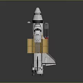 Detailed Space Shuttle Model With Yellow Boosters And White Body For Cosmic Exploration