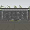 New Chinese Style End View Wall Screen Wall 3d model
