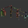 modern pipeline gas pipeline city pipeline 3d model