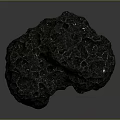 Natural Gray Stone Rock With Rough Porous Texture And Irregular Shape