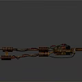 Rusty Metal Industrial Equipment With Coiled Springs Red Component And Mechanical Structure