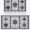 Stainless Steel Gas Stove Cooktops With Multiple Burners And Control Knobs For Kitchen Appliances