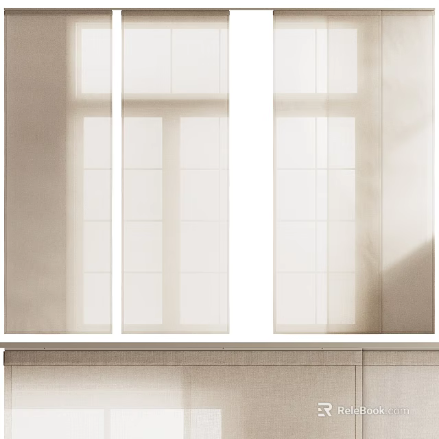Soft Sheer Curtains For Window With Natural Light And Modern Home Ambiance 3d model 