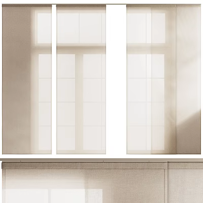 Soft Sheer Curtains For Window With Natural Light And Modern Home Ambiance 3d model