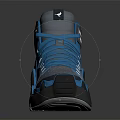 High Top Blue And Gray Sports Shoes With Blue Laces And Structured Sole Design