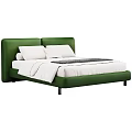 Modern Double Bed With Multiple Color Headboard Options Black Green Brown Grey Beige 3d model