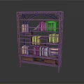 Traditional Chinese Style Wooden Bookcase With Multiple Shelves And Books