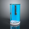 Modern Round Shower Sauna With Transparent Glass Door And White Base Design