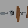 Wooden Board Connection Components With Metal Fasteners And Screw Parts