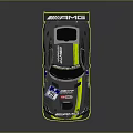 Mercedes BRABUS Racing Car with Green Stripes Rear Wing and Racing Numbers