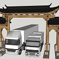 Chinese-style archway ancient archway arch 3d model