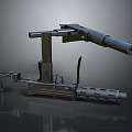 Tactical Weapon 3D Render With Metal Barrel Mounting Bracket And Mechanical Components 3d model