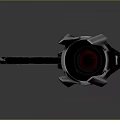 Modern Hi tech Weapon Design With Metallic Black Silver Grip And Forked Front Structure 3d model