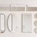 Various Modern Mirror Designs Including Rectangular Oval And Round Shapes For Home Decor 3d model