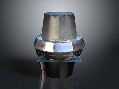 Polished Silver Metal Bolt With Transparent Base And Industrial Design 3d model