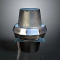 Polished Silver Metal Bolt With Transparent Base And Industrial Design