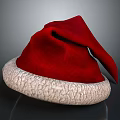 Traditional Red Santa Hat With White Fluffy Trim And Soft Plush Fabric Design