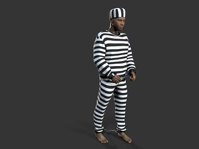 Realistic Prisoner Modern Realistic Figure Man Prisoner Prisoner Prisoner Clothes 3d model