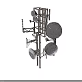 Complex Industrial Metal Framework Structure With Circular Plates And Support Brackets