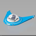 Blue Spacecraft With Transparent Dome And Flying Saucer Like Design For Space Exploration