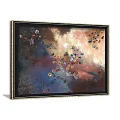 Vibrant Abstract Painting With Colorful Butterflies Flowers And Soft Dreamy Tones