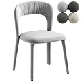 Modern Light Gray Upholstered Single Chair With Curved Backrest And Color Options